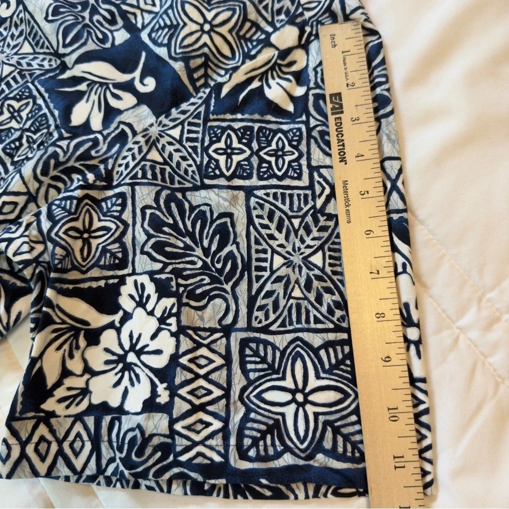 Ky's Made In Hawaii Aloha Hawaiian Short Sleeve Button Up Shirt Blue Floral 2XL - Picture 7 of 16
